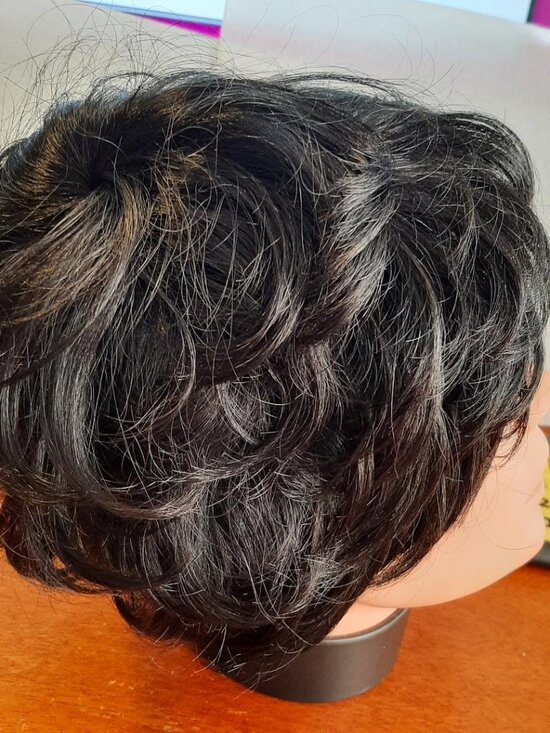 NEW ! MEN Short Curly Wig 12 Inch Human Hair Black main image 5